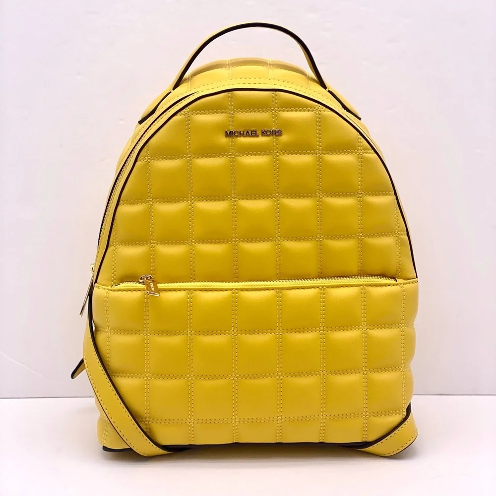 Michael Kors Vibrant Yellow Quilted Backpack